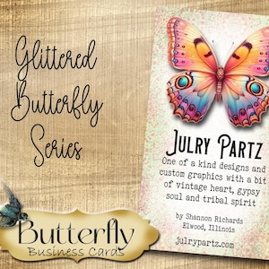Tarjetas de presentación estilo MARIPOSA N.° 4 • Colección de tarjetas de diseñador • Tarjetas de presentación personalizadas • Tarjetas personalizadas • Tarjetas de presentación personalizadas • BRILLOSAS