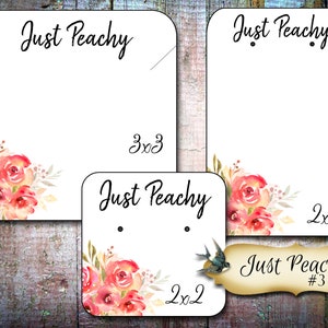 JUST PEACHY #3 • Custom Jewelry Cards• Earring Cards• Custom Necklace Display• Boutique Card• Jewelry Packaging• Custom Earring Cards