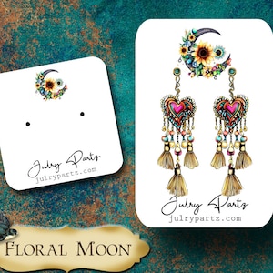 FLORAL MOON #5 •Custom Tags• Earring Display• Clothing Tags • Boutique Card•Packaging •Custom Tags• Earring Cards• Custom Jewelry Cards