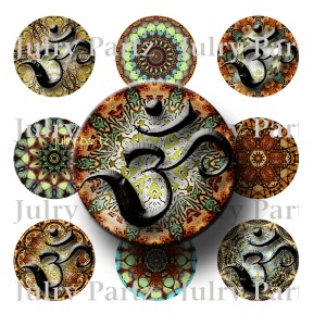 Marrakech Circles, Healing Mandalas, 1x1 Circle Images, Printable Digital Images, Cards image 1