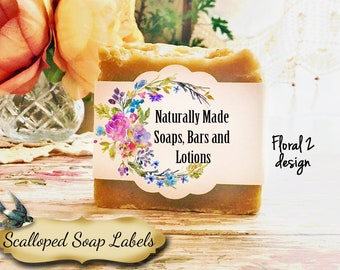 36•Custom Floral SOAP Labels•Soap Packaging•Bar Soap Label•Custom Packaging•Soap Display•Belly Band•Cigar Band Label•SCALLOP