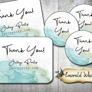 EMERALD WHISPER•STICKERS•Rectangle Labels•Package Labels•Custom Stickers•Custom Labels•Packaging  Gems