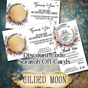 Gilded MOON #1 Scratch Off • Cartões de visita • Cartões de cupom • Cartões de desconto personalizados • Cartão de inserção • Cartões de chamada personalizados • Cartão de mídia social