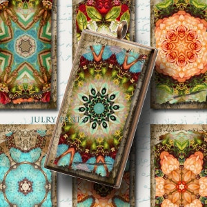 RELICS MAROCAINS 1 x 2 carreaux, images numériques imprimables, cartes, étiquettes cadeaux