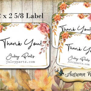 30•AUTUMN ROSE•STICKERS•Rectangle Labels•Package Labels•Custom Stickers•Custom Labels•Packaging