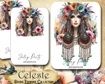 CELESTE • Necklace Card • Earring Card • Jewelry Cards • Jewelry Display Card • Display• Earring Holder• Jewelry Packaging• DIVINE FEMININE