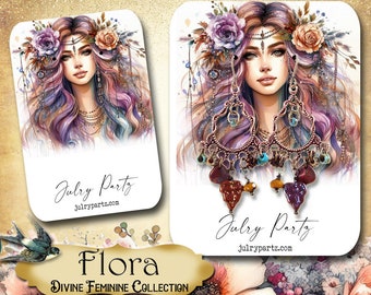 FLORA • Necklace Card • Earring Card • Jewelry Cards • Jewelry Display Card • Display• Earring Holder• Jewelry Packaging• DIVINE FEMININE