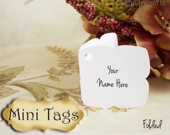 12 MINI TAGS #4 • 1.5 X 1.5 inch•Necklace Tags•Bracelet Tags•Price Tags•Clothing Tags•Favor Tags•