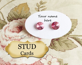 54 •1.5 x 2.5 Oval STUD• EARRING Cards• Jewelry cards• Earring Display• Post Earring Card• Stud card #2• Custom Earring Cards