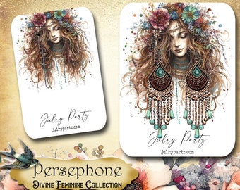 PERSEPHONE• Necklace Card • Earring Card • Jewelry Cards • Jewelry Display Card • Display• Earring Holder• Jewelry Packaging•DIVINE FEMININE