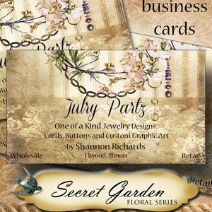SECRET GARDEN #2 Business Cards•Designer Card Collection•Custom Business Cards•Custom Cards •Custom Calling Cards•Design 3