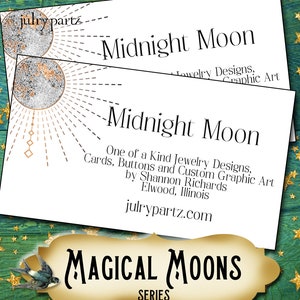 MIDNIGHT MOON Business Cards•Designer Card Collection•Custom Business Cards•Custom Cards •Custom Calling Cards•Design 3