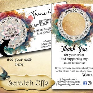 MANDALA SPLASH Scratch Off • Cartões de visita • Cartões de cupom • Cartões de desconto personalizados • Cartão de inserção • Cartões de chamada personalizados • Cartão de mídia social