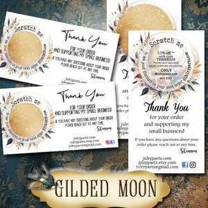 Gilded MOON #3 Scratch Off • Cartões de visita • Cartões de cupom • Cartões de desconto personalizados • Cartão de inserção • Cartões de chamada personalizados • Cartão de mídia social