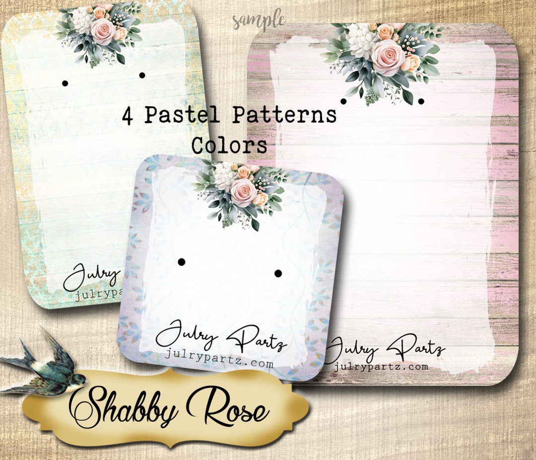 Shabby rose custom jewelry cards earring cards custom necklace