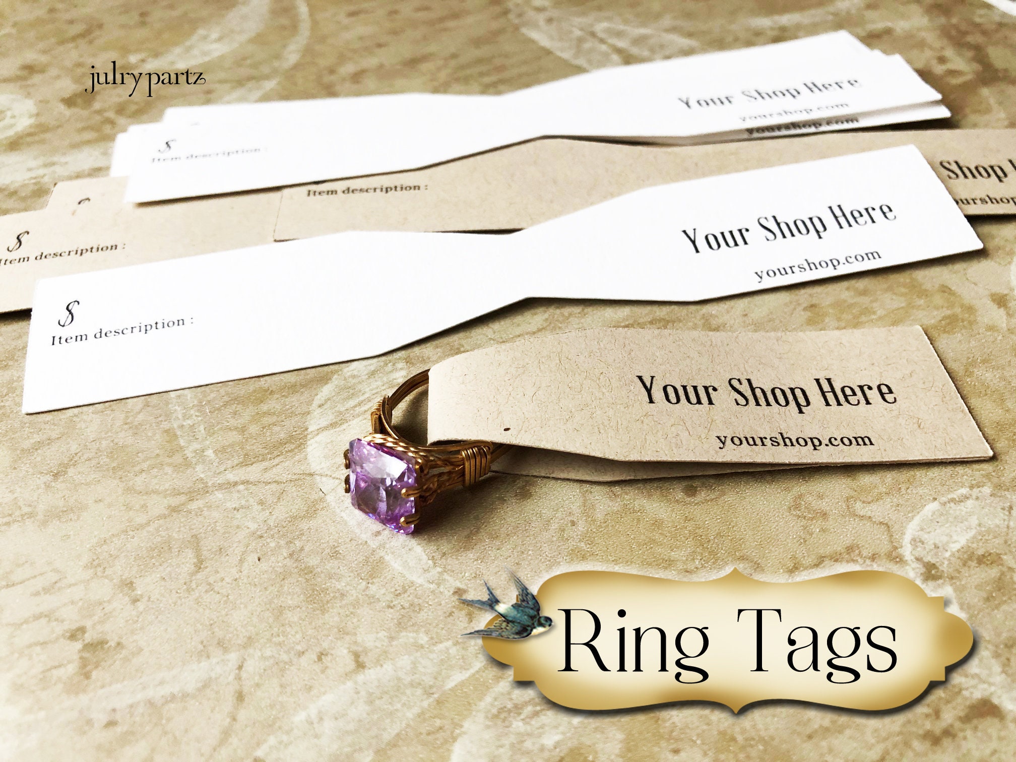 32 1 X 6 RING TAGS key Chain Hang Tags ring Cards Etsy