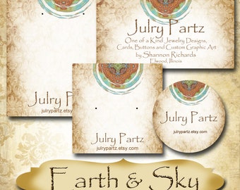 EARTH & SKY Series 1•Custom Tags•Labels•Earring Display•Clothing Tags•Custom •Boutique Card•Tags•Custom Tags•Custom Labels