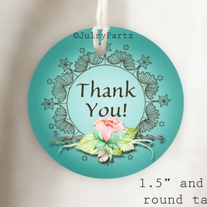 DIY FLORAL #1•Thank You Tags•Printable Tags•Digital Tags•Favor Tags