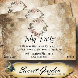 SECRET GARDEN #1 Business Cards•Designer Card Collection•Custom Business Cards•Custom Cards •Custom Calling Cards•Design 3