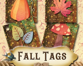 48•2X2 AUTUMN Tags•Gift Tags•Paper Tags•Price Tags•Clothing Tags•Thank You Tags•Fall Tags