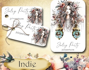 INDIE • Necklace Card • Earring Card • Jewelry Cards • Jewelry Display Card • Display• Earring Holder• Jewelry Packaging• DIVINE FEMININE