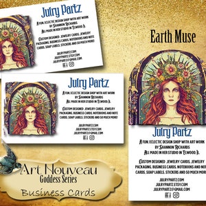 EARTH MUSE Business Cards • Designer Card Collection • Custom Business Cards • Custom Cards • Custom Calling Cards• Art Nouveau