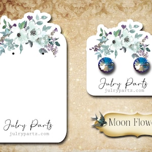 60• MOON FLOWERS • Necklace Card • Earring Cards • Jewelry Cards • Display Card • Display • Earring Holder • Necklace Holder•