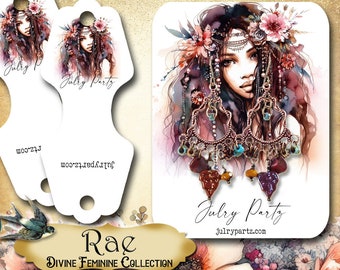 RAE • Necklace Card • Earring Card • Jewelry Cards • Jewelry Display Card • Display• Earring Holder• Jewelry Packaging• DIVINE FEMININE