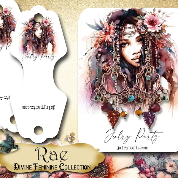 RAE • Necklace Card • Earring Card • Jewelry Cards • Jewelry Display Card • Display• Earring Holder• Jewelry Packaging• DIVINE FEMININE