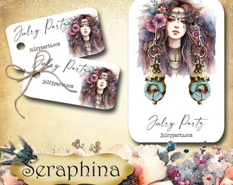 SERAPHINA• Necklace Card • Earring Card • Jewelry Cards • Jewelry Display Card • Display• Earring Holder• Jewelry Packaging• DIVINE FEMININE