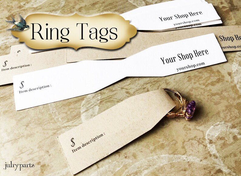 32 1 X 6 RING TAGS key Chain Hang Tags ring Cards Etsy
