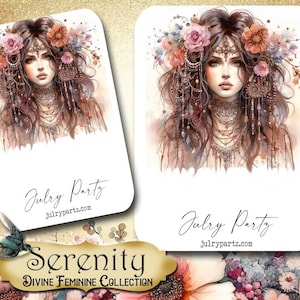 SERENITY • Necklace Card • Earring Card • Jewelry Cards • Jewelry Display Card • Display• Earring Holder• Jewelry Packaging• DIVINE FEMININE