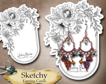 60 • Sommaire coquelicot/hémérocalle ovale 3 x 4 po. • Carte postale à clous • Cartes de boucles d'oreilles • Cartes de bijoux • Cartes de présentation • Présentoir • Support pour boucles d'oreilles •