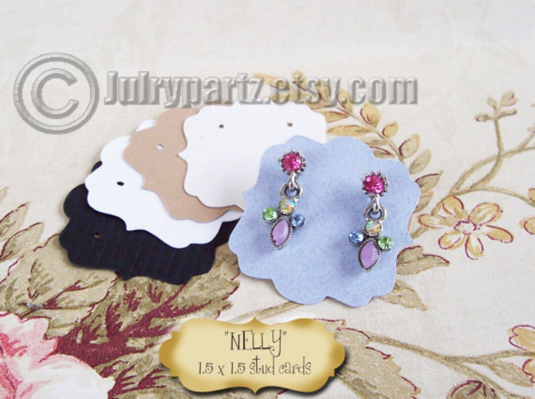 Watercolor Flower Shape Earring Cards Jewelry Display Tags