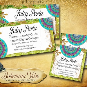 BOHEMIAN VIBES Business Cards•Designer Card Collection•Custom Business Cards•Custom Cards •Boutique Cards•Custom Calling Cards•Design 2 Lime