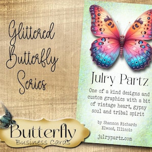 Tarjetas de presentación estilo BUTTERFLY #1 • Colección de tarjetas de diseñador • Tarjetas de presentación personalizadas • Tarjetas personalizadas • Tarjetas de presentación personalizadas • BRILLOSAS