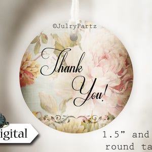DIY SHABBY CHIC #11•Thank You Tags•Printable Tags•Digital Tags•Favor Tags