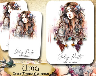 UMA • Necklace Card • Earring Card • Jewelry Cards • Jewelry Display Card • Display• Earring Holder• Jewelry Packaging• DIVINE FEMININE