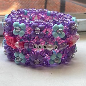 Mini Glitter Rotator Kandi Cuff Bracelet