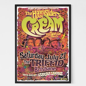Cream The Triffid Brisbane Australia Vintage Concert Poster. Rock Band Poster. Music Poster. Vintage Poster. Concert Poster. Printable.