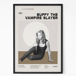 Buffy the Vampire Slayer Movie Poster, Vintage tv show poster, Minimalist Art, Retro Poster, Vintage Poster, Home Wall art.