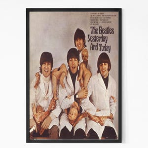 Rare Vintage 60's Beatles Yesterday and Today Framed Promo