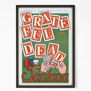 Grateful Dead 1991 las Vegas Vintage Concert Poster. Rock Band Poster. Music Poster. Vintage Poster. Concert Poster. Printable.