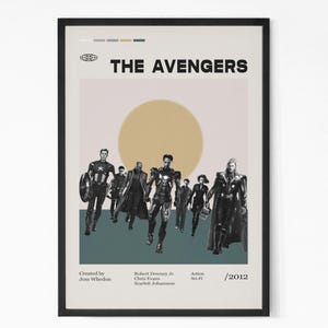 The Avengers Movie Poster, Vintage tv show poster, Vintage tv show poster, Robert Downey Jr., Minimalist Art, Retro Poster, Home Wall art.