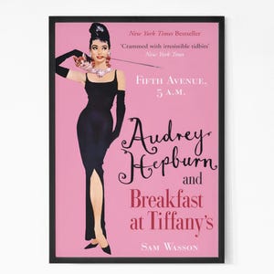 Breakfast at Tiffany&#39;s 1961 Vintage Movie Poster, Audrey Hepburn, Midcentury Art, Minimalist Art, Retro Poster, Vintage Poster.