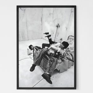 Póster del concierto de los Rolling Stones, blanco y negro, impresión vintage, póster musical, arte de pared retro imprimible, década de 1970, decoración del hogar, descarga digital.