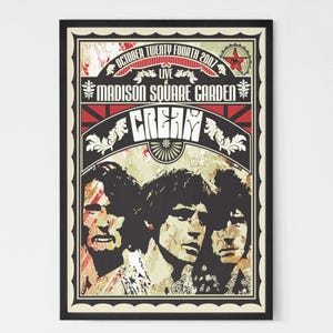 Cream 2007 Madison Square Garden New York Vintage Concert Poster. Rock Band Poster. Music Poster. Vintage Poster. Concert Poster. Printable.