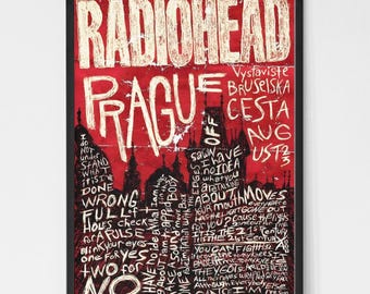 Radiohead 2023 Prague Vintage Concert Poster. Tom Yorke, Rock Band Poster. Music Poster. Vintage Poster. Concert Poster. Printable.