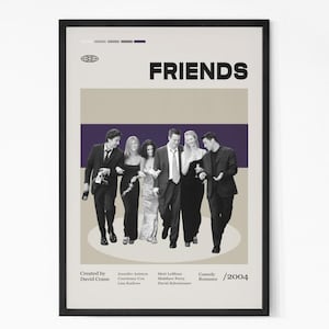 Friends Movie Poster, Vintage tv show poster, Minimalist Art, Retro Poster, Vintage Poster, Home Wall art.