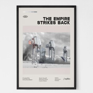 The Empire Strikes Back Movie Poster, Irvin Kershner, Mark Hamill, Vintage tv show poster, Minimalist Art, Retro Poster, Vintage Poster.